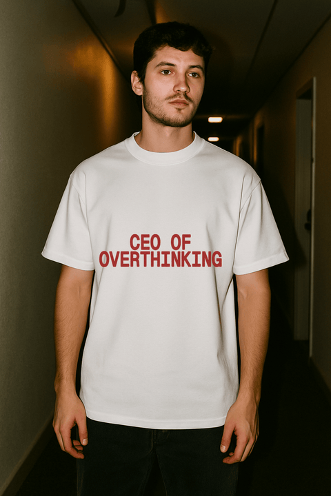 CEO Of Overthinking White Tee