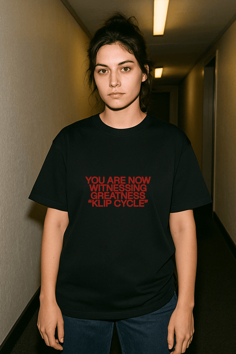 YOU ARE NOW WITNESSING GREATNESS “KLIP CYCLE” Black Tee