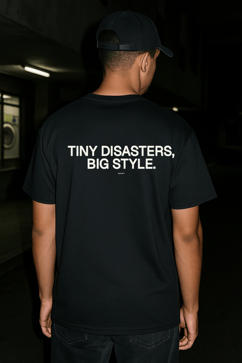 Tiny Disasters Big Style Black Tee