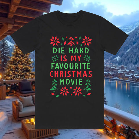 Die Hard Favorite Christmas Movie Black T-Shirt