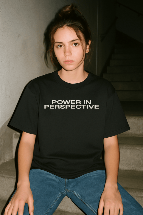 POWER IN PERSPECTIVE Black Tee