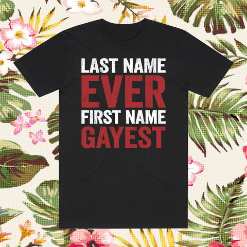 First Name Last Name Black Tee