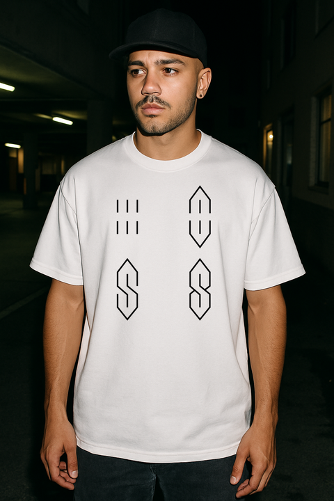 Cool S Tee - White — production artwork on Dead Set library mockup