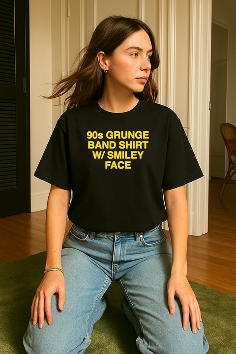 90's Grunge Band Tee - Black — production artwork on Dead Set library mockup
