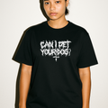 Can I Pet Your Dog? Metal Tee - Black — production artwork on Dead Set library mockup