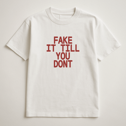 Fake It Till You Don't White Tee