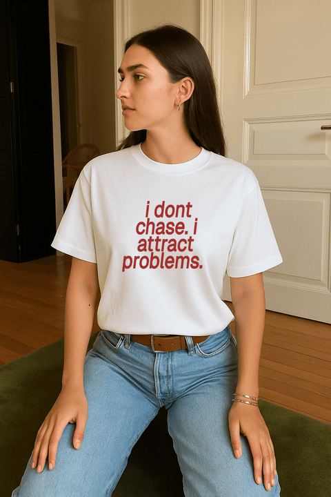 I Don't Chase I Attract Problems White Tee