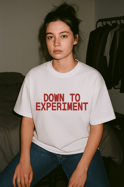 Down To Experiment White Tee