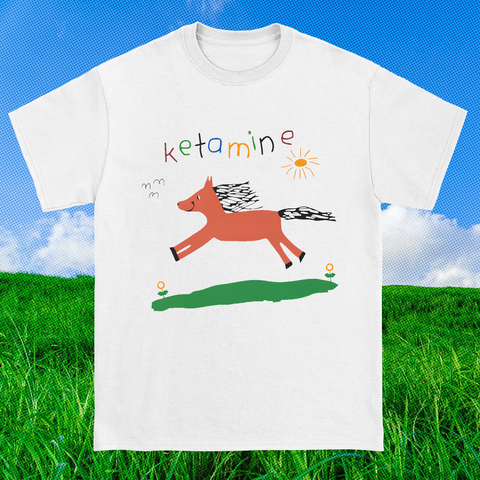 Ketamine Horsey Tee - White