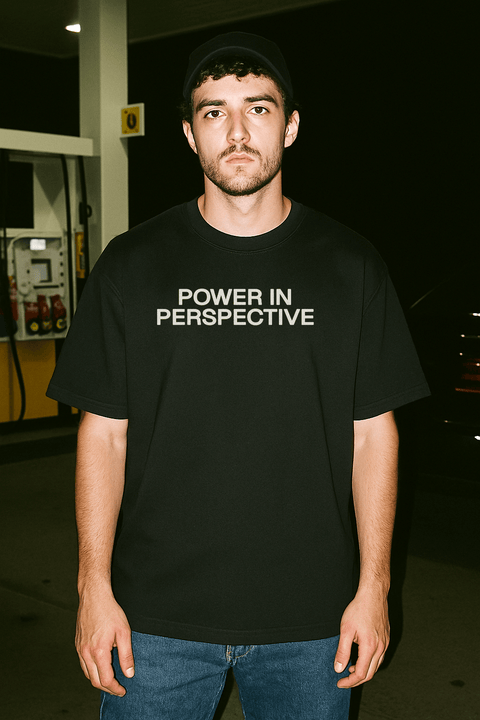 POWER IN PERSPECTIVE Black Tee