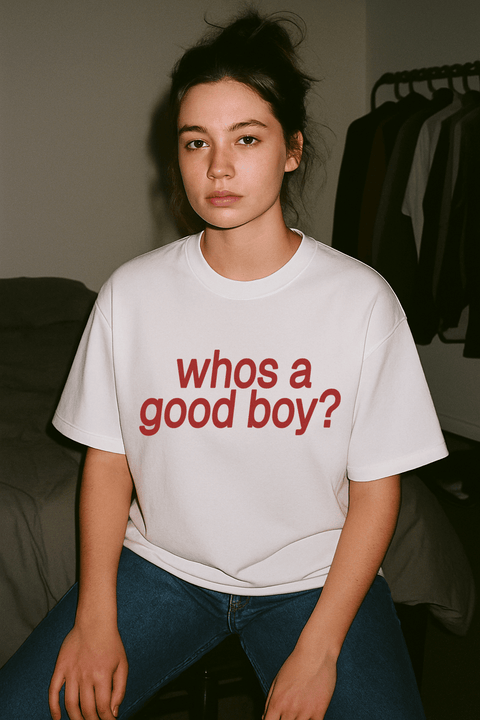 Who's A Good Boy White Tee