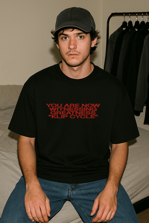 YOU ARE NOW WITNESSING GREATNESS “KLIP CYCLE” Black Tee