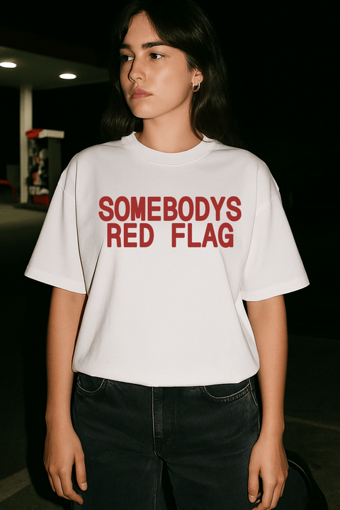 Somebody's Red Flag White Tee