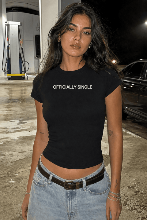 OFFICIALLY SINGLE Black Tee