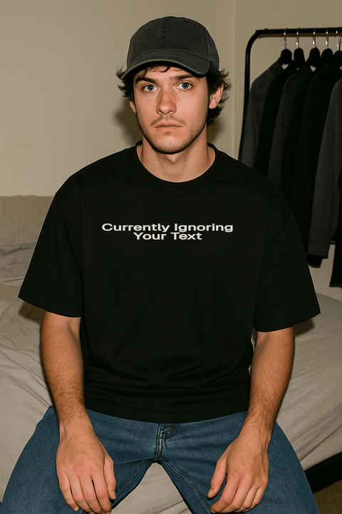 Currently Ignoring Your Text Black Tee