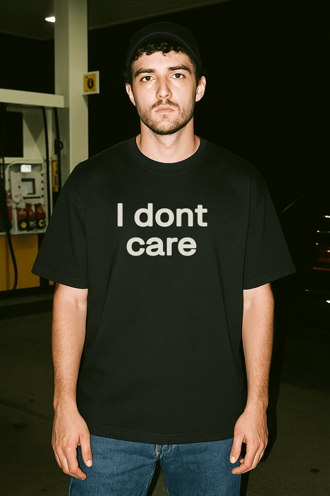 I don’t care Black Tee