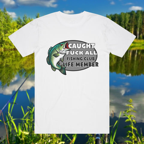 Caught Fuck All Fishing White - Tee
