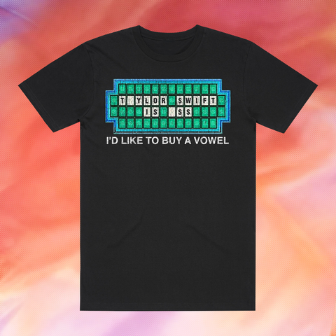 I'D Like To Buy A Vowel Swifty Sucks Black T-Shirt
