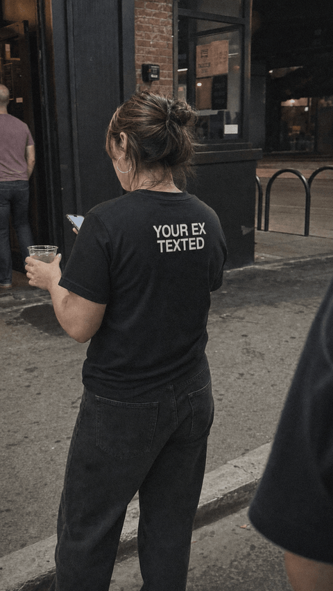 YOUR EX TEXTED Black Tee