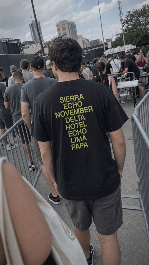 SIERRA ECHO NOVEMBER DELTA HOTEL ECHO LIMA PAPA Black Tee