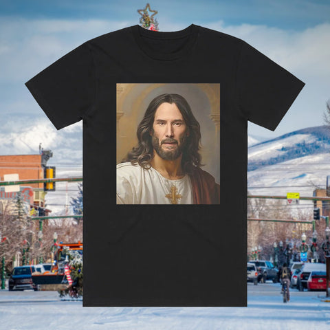 Keanu Jesus Black T-Shirt
